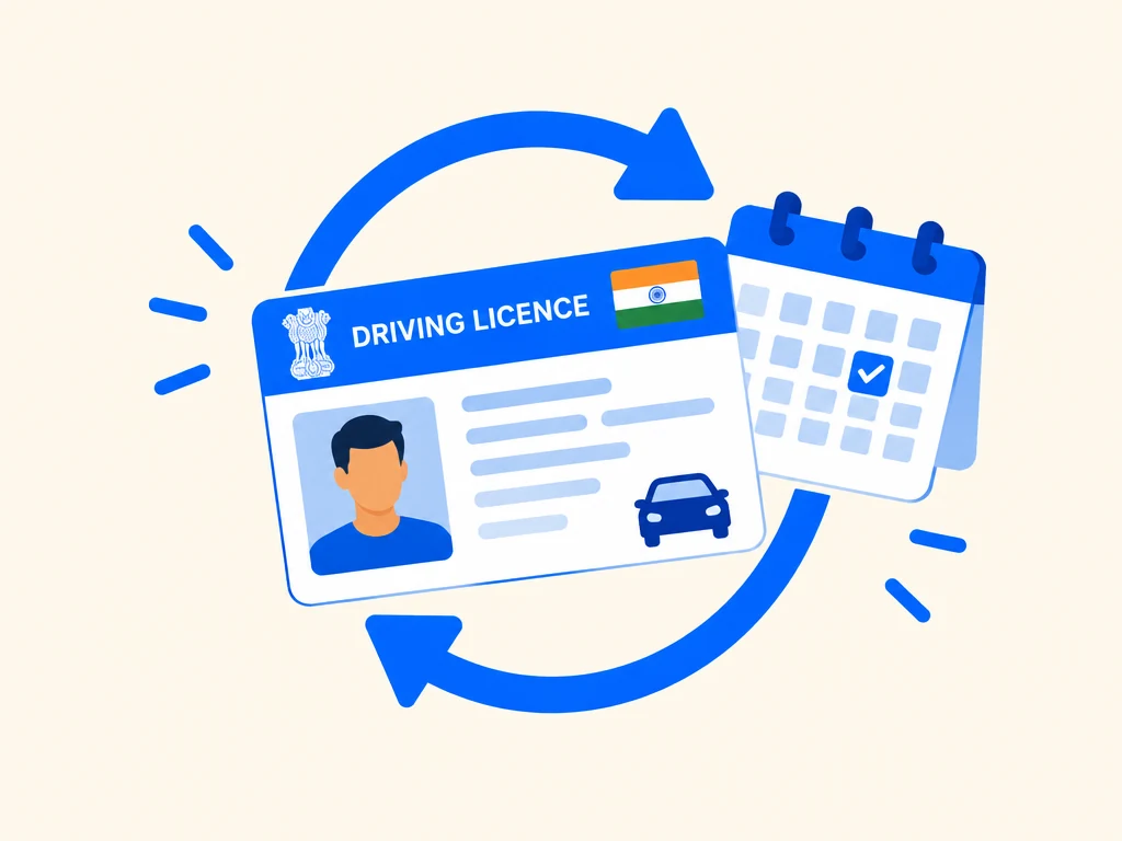Driving licence renewal illustration with calendar